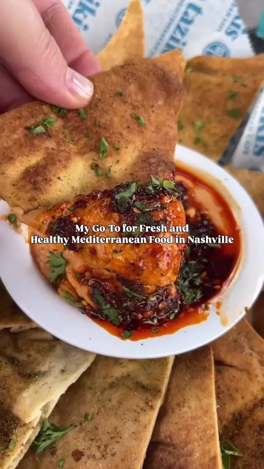 Taziki's Mediterranean Cafe - Tallahassee in Tallahassee showing baklava cheesecake, harissa hummus, video by nashvillenoshes on TikTok