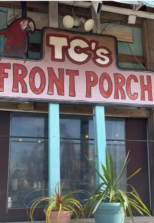 TC's Front Porch in Navarre showing review, visit, breakfast sandwich, pancakes, grits, video by navarrebeachdeets on TikTok