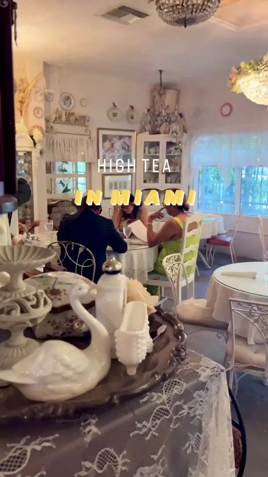Tea Room Miami in Miami showing high tea, afternoon tea, video by The Tea Room at Cauley Square on Facebook