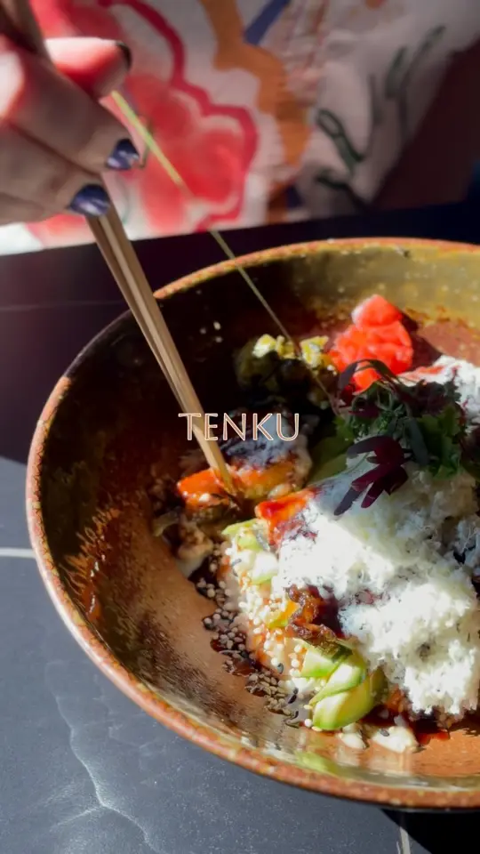 TENKU Sushi in Woodstock showing food, unagi don, video by TENKU Sushi on Facebook