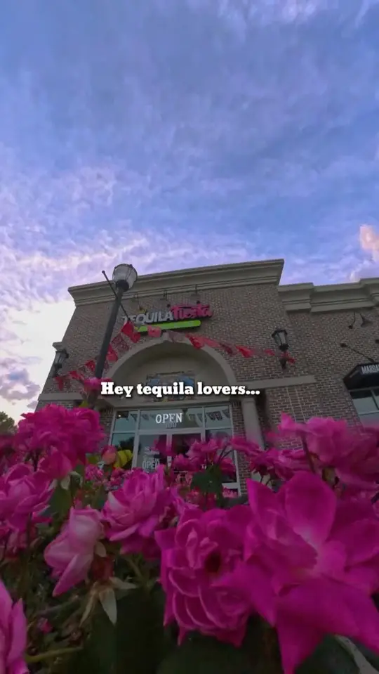 Tequila Fiesta Taqueria & Bar in Suwanee showing tequila shot deals, margaritas, national tequila day celebration, video by Tequila Fiesta on Facebook