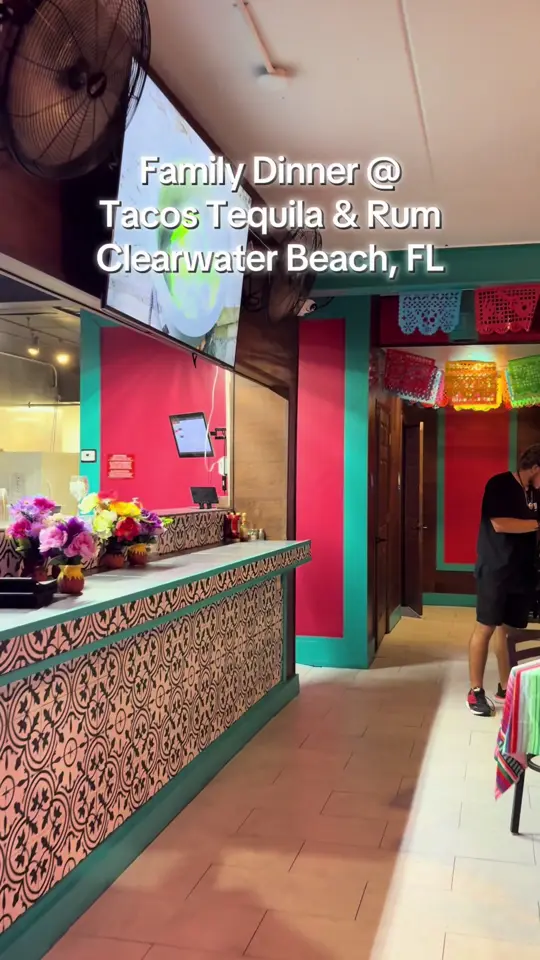 Tequila's Mexican Grill & Cantina in Clearwater showing mexican food, tacos, natural juice, family friendly atmosphere, beachside dining, video by ssndvlll7 on TikTok