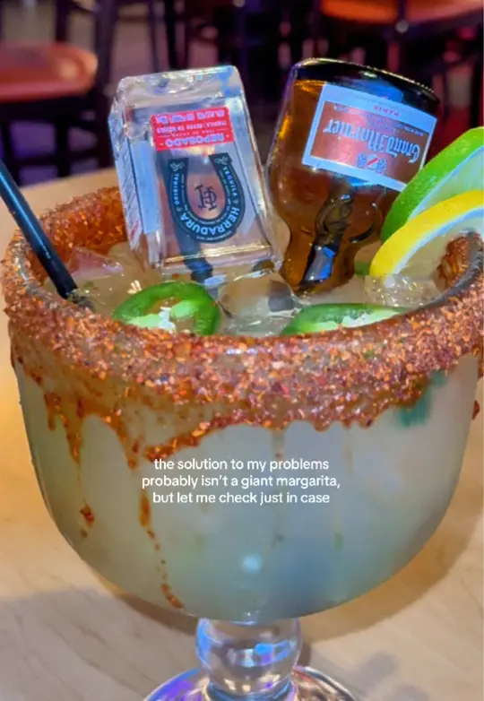 Tequila's Mexican Grill & Cantina in Clearwater showing cocktail, spicy margarita, video by cristina.brownn on TikTok