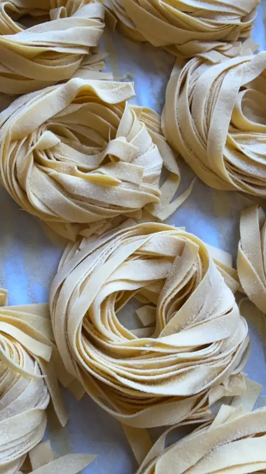 Terra & Acqua in St. Augustine Beach showing food, homemade tagliatelle pasta, tagliatelle ragu with bolognese sauce, tagliatelle boscaiola, video by Stuff To Do In St. Augustine on Facebook