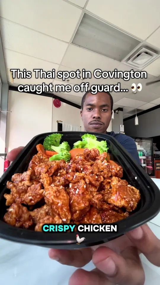 Thai 101 in Covington showing food review, thai food, video by therealgagrubs on TikTok