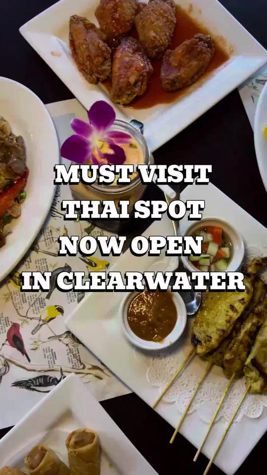 Thai Am @ Clearwater Restaurant in Clearwater showing restaurant visit, authentic thai food, spicy dishes, thai iced tea, video by eatlocalflorida on TikTok