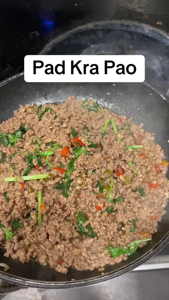 Thai Basil in Clearwater showing pad kra pao, thai dish, video by nayone_min13 on TikTok