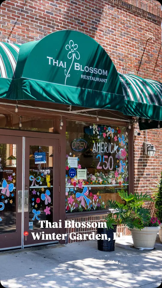 Thai Blossom Restaurant in Winter Garden showing food, chicken pad thai, red curry, lunch specials, kid-friendly options, video by We Are Winter Garden on Facebook