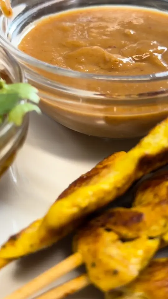 Thai Me Up in Shalimar showing peanut sauce, char-grilled satay, video by Thai Me Up in Shalimar on Facebook