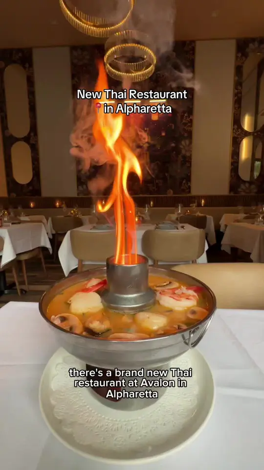 thai squared (alpharetta) in Alpharetta showing restaurant visit, thai tea cake, video by thecaroandtina on TikTok