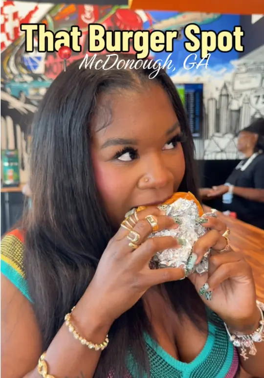 THAT Burger Spot! #2 in Jonesboro showing food, turkey burger, wings, hot n tang wings, fries, crunchy crinkle fries, video by asiaafulton on TikTok