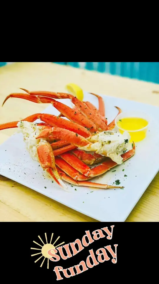 The Anchor in Flagler Beach showing drink specials, food specials, oysters on the half shell, peel & eat shrimp, snow crab legs, mimosa, bloody mary, video by The Anchor Flagler Beach on Facebook