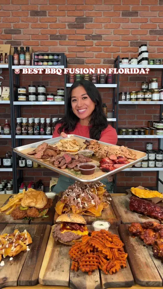 The BBQ Boutique in Coconut Creek showing food, bbq fusion, video by explorewithgg on TikTok
