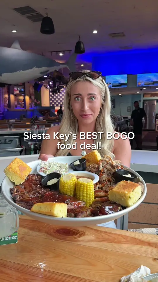 The Beach Club in Sarasota showing food, bo go offer, video by bellamaarrie on TikTok