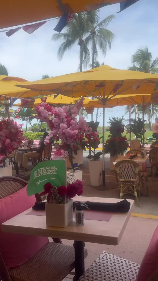 The Birdcage Cafe in Miami Beach showing visit, happy hour, drinks, video by xo.dru on TikTok