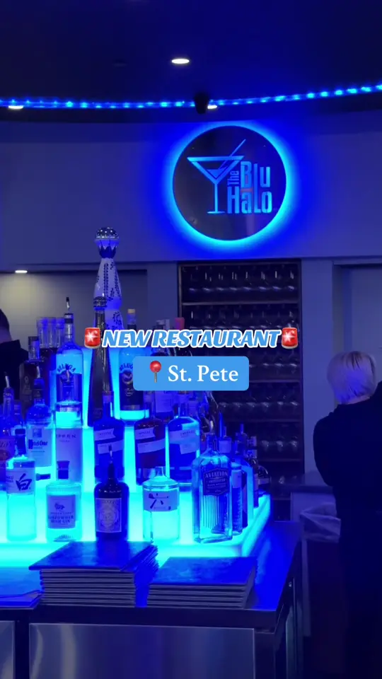 The Blu Halo St Pete in St. Petersburg showing review, visit, drinks, dishes, video by sunkissedinstpete on TikTok