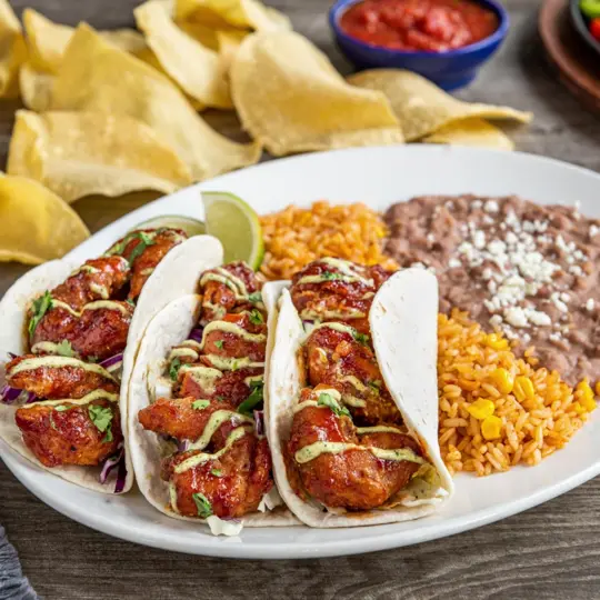 The Border in Smyrna showing food, honey-chipotle shrimp, grilled shrimp fajitas, video by On The Border on Facebook
