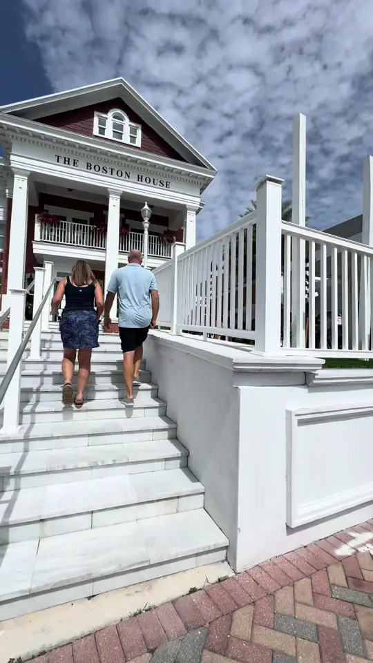 The Boston House Restaurant in Fort Pierce showing review, visit, waterfront views, sunset vibes, video by the.gonzalez on TikTok