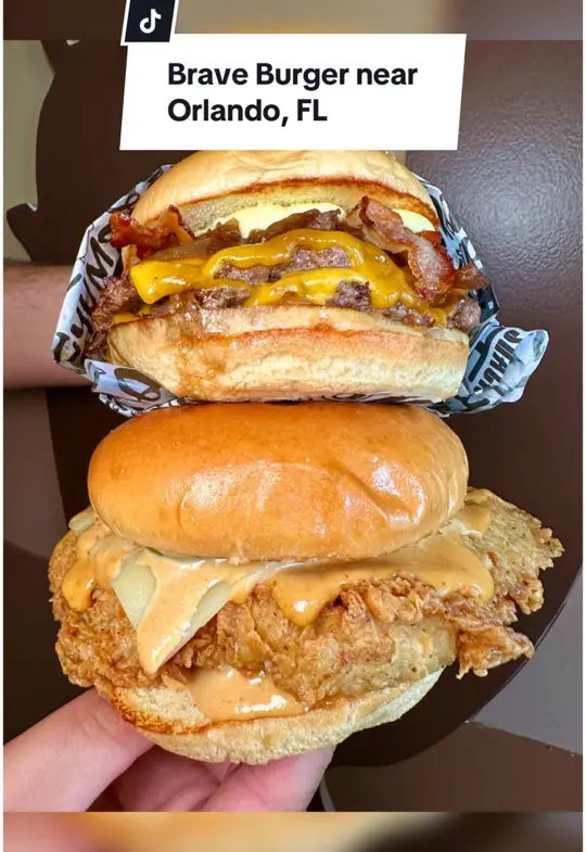 The Brave Burger Clermont in Clermont showing review, visit, burger, shake, video by christinainitalia on TikTok