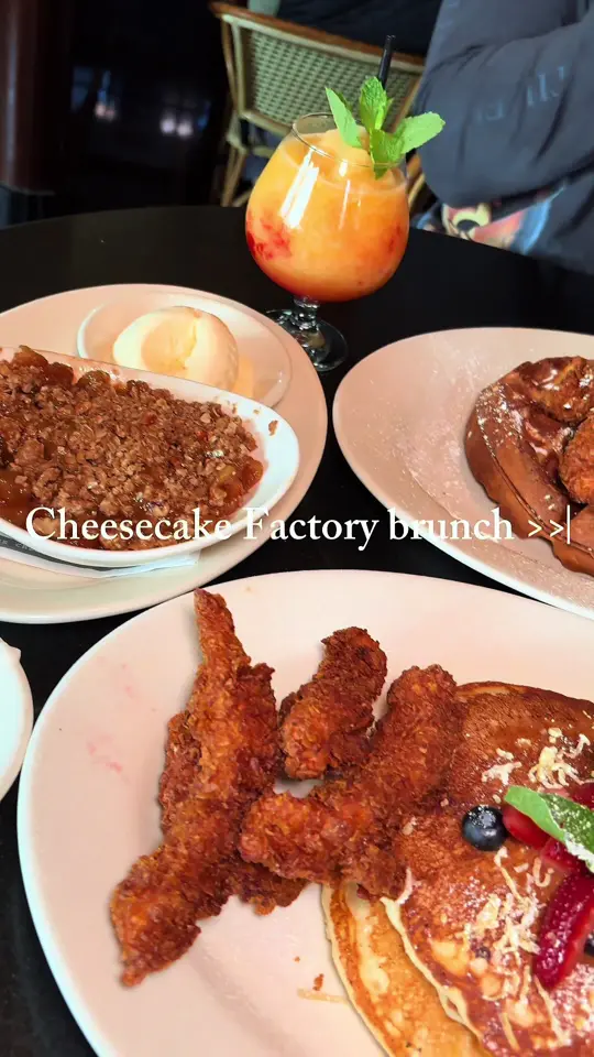 The Cheesecake Factory in Miami showing brunch, cheesecake factory, video by keepinupwithphi on TikTok