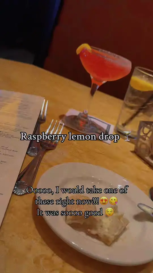 The Cheesecake Factory in Sarasota showing cocktail, raspberry lemon drop, video by gloria_rios3 on TikTok