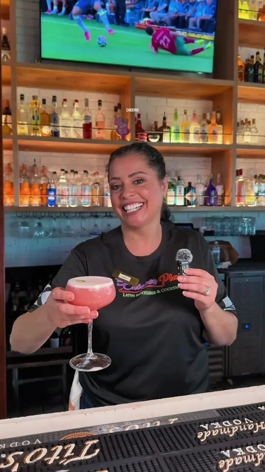 The Chicken Place Latin Rotisserie & Cocktail Bar in Port St. Lucie showing cocktail, picso sour, video by the.chicken.place on TikTok