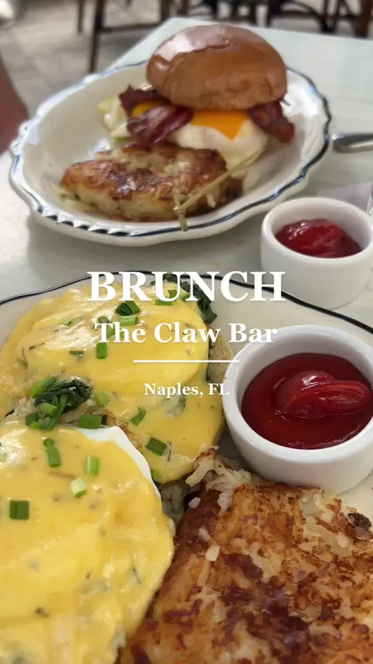 The Claw Bar in Naples showing brunch, delicious food, video by mikenavanliere on TikTok