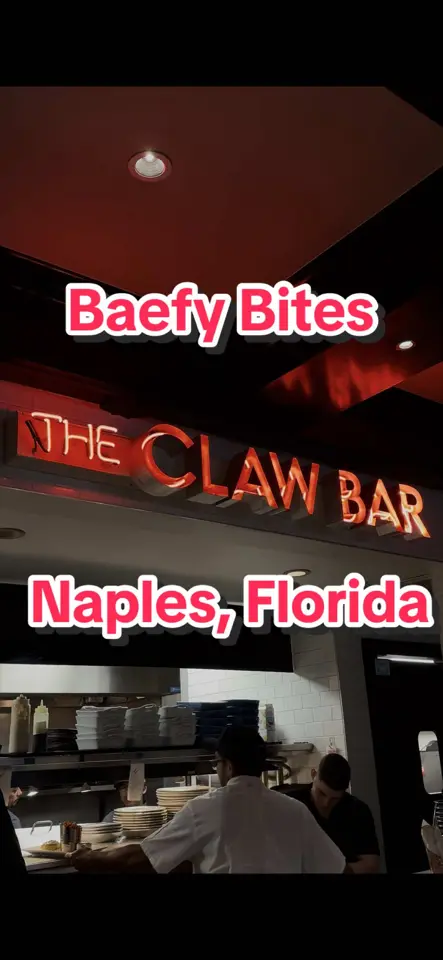 The Claw Bar in Naples showing review, visit, menu, summer nights menu, video by baefybites_ on TikTok