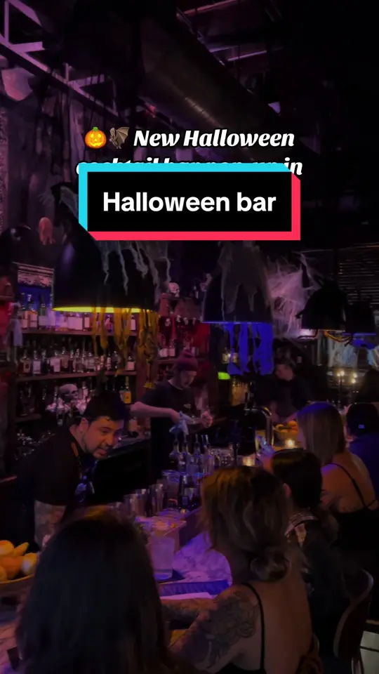 The Courtesy Bar in Orlando showing cocktail bar, halloween takeover, immersive experience, video by trevorbrown407 on TikTok