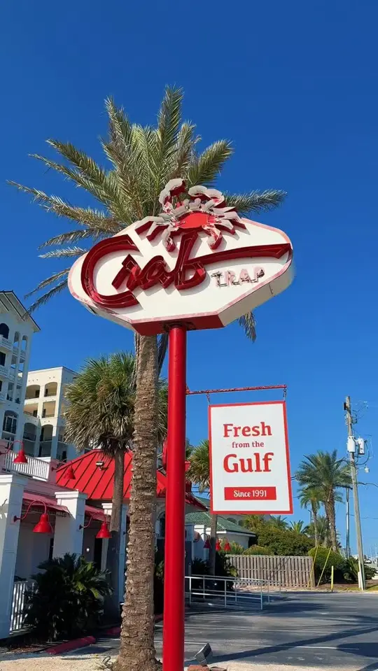 The Crab Trap Seafood & Oyster Bar - Perdido Key in Pensacola showing restaurant, atmosphere, ocean view, video by The Crab Trap Restaurant & Bar - Perdido on Facebook