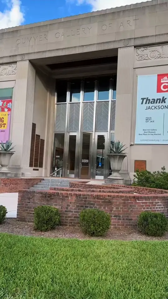 The Cummer Café in Jacksonville showing live music, jazz, wine, charcuterie board, video by Downtown Vision, Inc. on Facebook