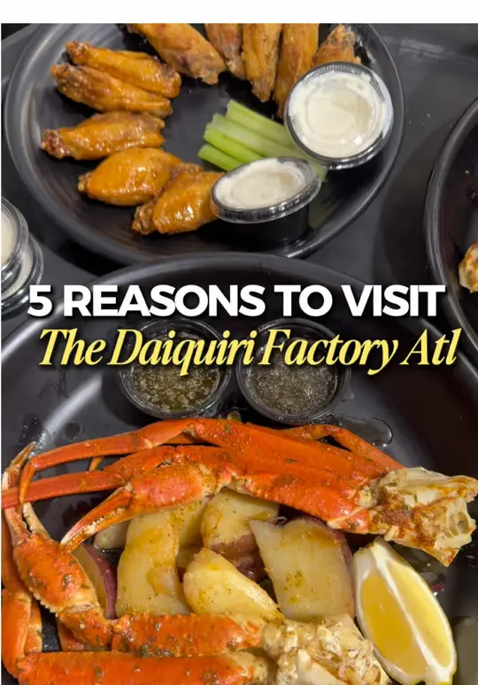 The Daiquiri Factory in Atlanta showing cocktail, frozen daiquiri / food, real food / event, live dj, video by nightlifeinatl on TikTok