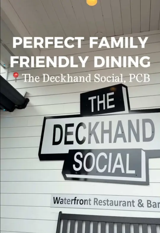The Deckhand Social in Panama City Beach showing restaurant, pool, gift shop, lunch, family dining, video by lastminutepcb on TikTok