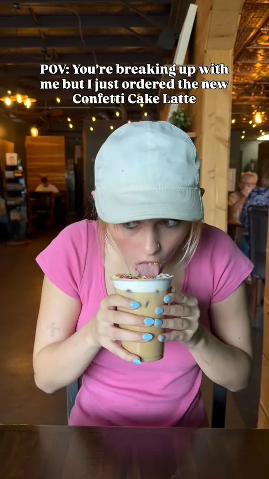 The Drowsy Poet Coffee Co. @ Coffee Break Cafe in Pace showing coffee, confetti cake latte, video by Coffee Break Cafe - Drowsy Poet Pace on Facebook