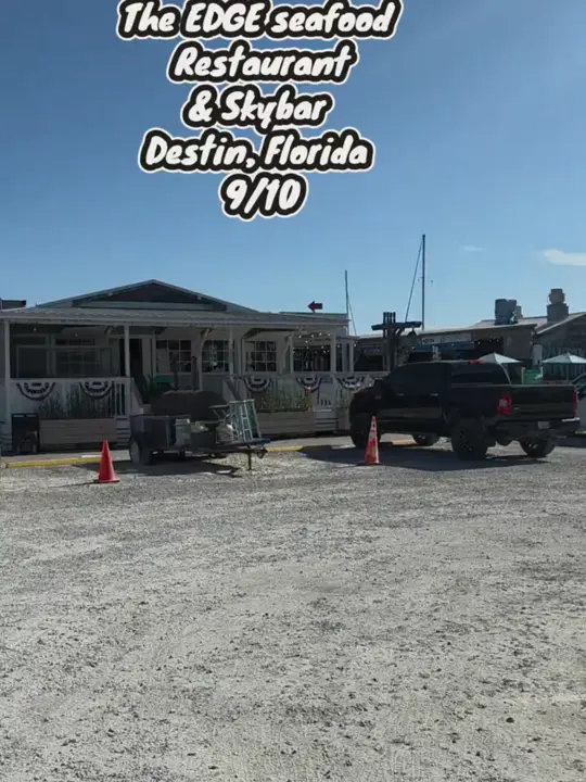 The Edge Seafood Restaurant & SkyBar in Destin showing restaurant, waterfront dining, atmosphere, harbor views, video by musebymw on TikTok