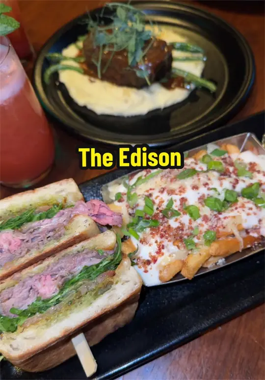 The Edison in Lake Buena Vista showing visit, the venue, video by makingmemorieswithjess on TikTok