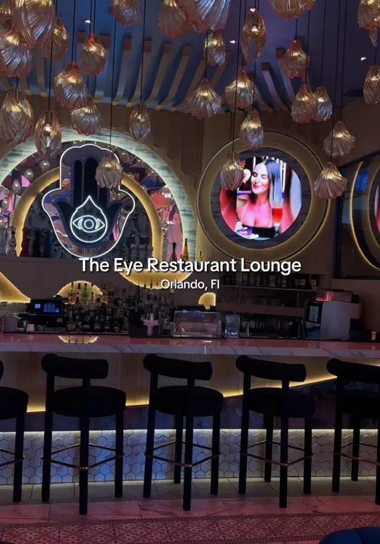 The Eye Restaurant Lounge in Orlando showing review, visit, interior design, atmosphere, brunch, video by rorisimonnn on TikTok