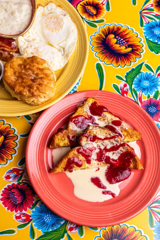 The Flying Biscuit Cafe in Brookhaven showing food, pancakes, breakfast, video by Flying Biscuit Cafe - Brookhaven on Facebook