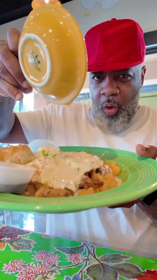 The Flying Biscuit Cafe in Tallahassee showing breakfast food, hangover cure, video by foodie_herb on TikTok