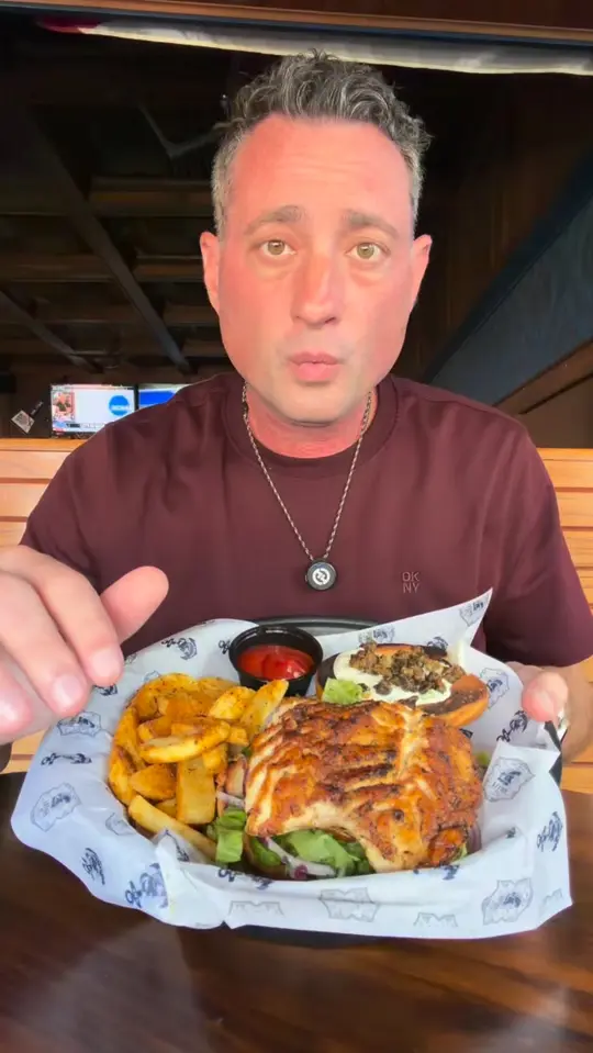 The Galley in St. Petersburg showing review, cajun grouper sandwich, video by Foodie Justice on Facebook
