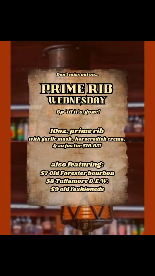 The Galley in St. Petersburg showing food, prime rib, drinks, wells, domestic bottles, local draughts, small bites, event, happy hour, video by The Galley on Facebook