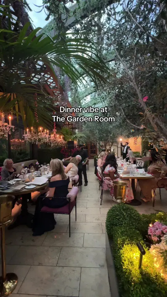 The Garden Room in Atlanta showing dinner, food, video by gloriandjustin on TikTok
