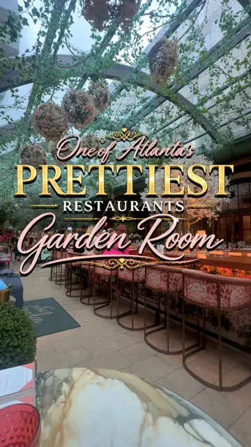 The Garden Room in Atlanta showing brunch, restaurant visit, atmosphere, video by layoverswithlakeisha on TikTok