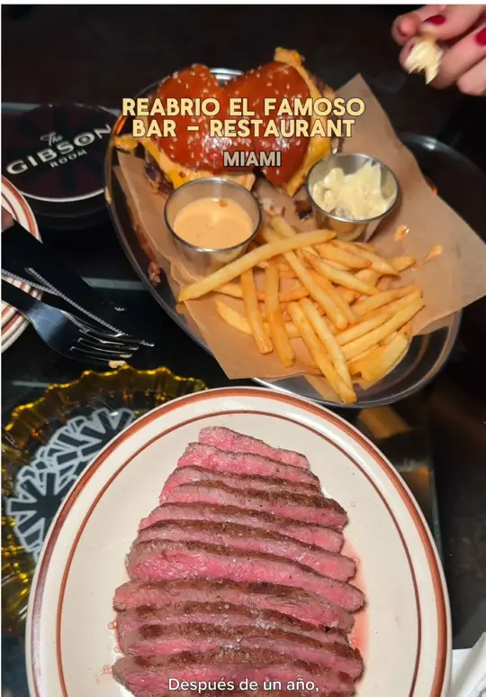 The Gibson Room in Miami showing review, atmosphere, cocktail, bar food, video by comidisa on TikTok