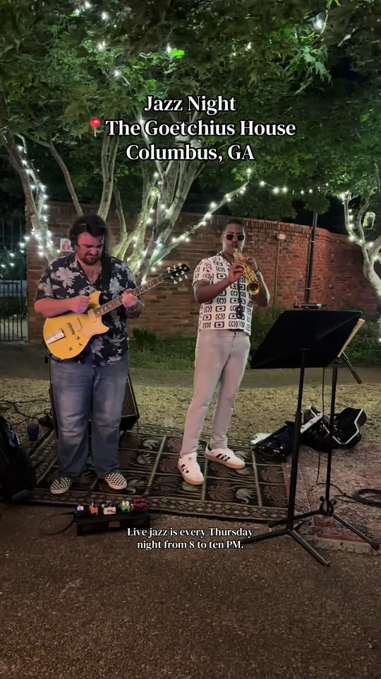 The Goetchius House Restaurant, Bakery & Cafe in Columbus showing live music, jazz night, video by mandy_vega on TikTok