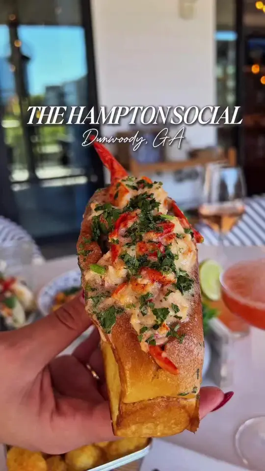 The Hampton Social - Atlanta in Atlanta showing restaurant, atmosphere, seafood, rosé, video by discoverdunwoody on TikTok