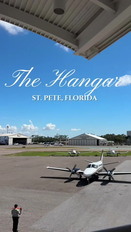 The Hangar Restaurant in St. Petersburg showing food, swordfish tacos, fried green tomatoes, video by senecasdiary on TikTok