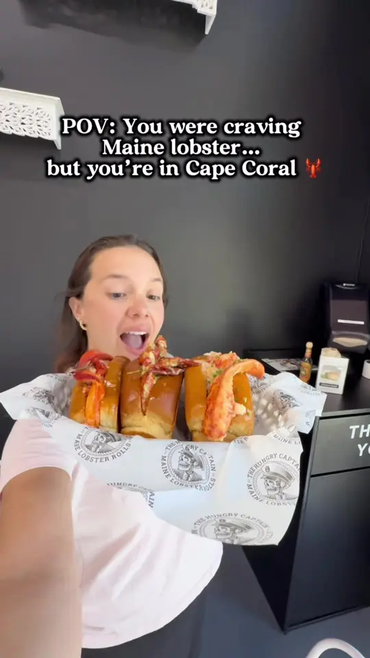 The Hungry Captain - Best Maine Lobster Rolls in Cape Coral in Cape Coral showing food, lobster roll, video by loveswfl on TikTok