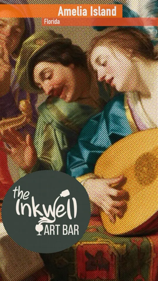 The Inkwell Art Bar in Fernandina Beach showing cocktail, beverage, artistic outlets, video by The Inkwell Art Bar on Facebook