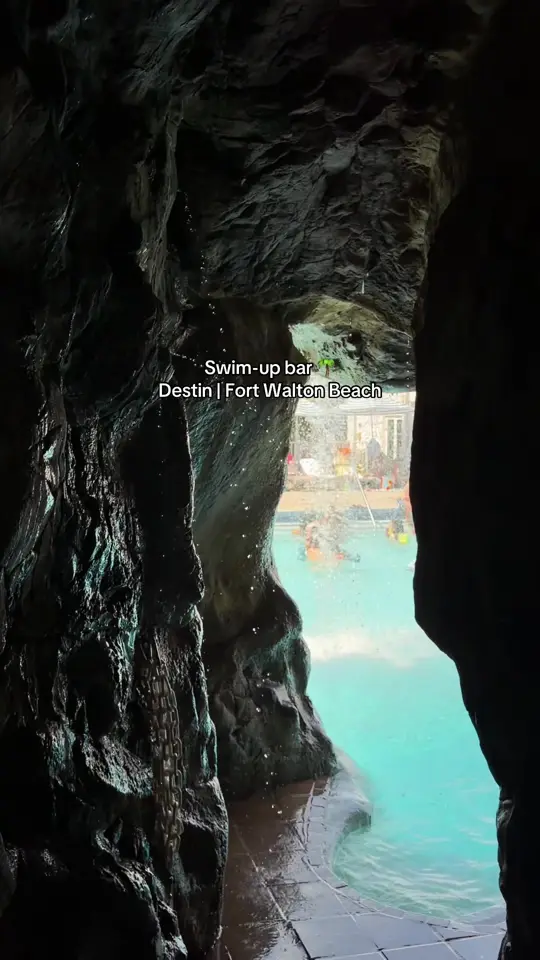 The Island Resort Beach Bar in Fort Walton Beach showing cocktail, swim-up bar, video by theislandfl on TikTok
